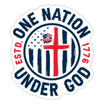 ONE NATION UNDER GOD Sticker - white matte