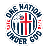 ONE NATION UNDER GOD Sticker - white matte