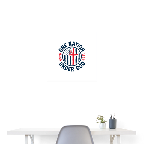 ONE NATION UNDER GOD 24x24 Poster - white