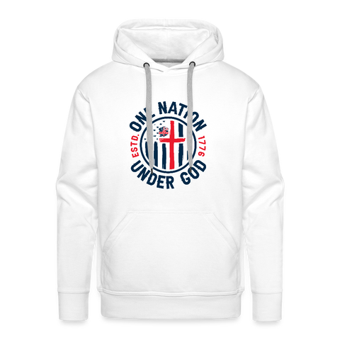 ONE NATION UNDER GOD Men’s Premium Hoodie - white