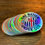 OATH ONE NATION UNDER GOD HOLOGRAPHIC STICKER