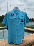 OATH AQUA REALTREE FISHING SHORT SLEEVE BUTTON UP FISHING SHIRT, POLYESTER