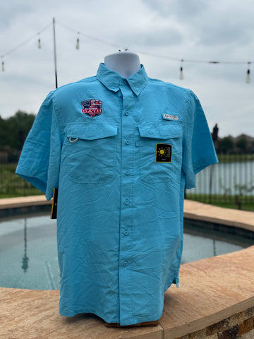 OATH AQUA REALTREE FISHING SHORT SLEEVE BUTTON UP FISHING SHIRT, POLYESTER