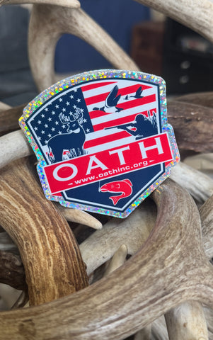 OATH DIE CUT GLITTER STICKER