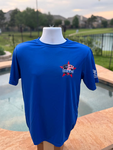 OATH BACK THE BLUE SHIRT, COTTON POLYESTER