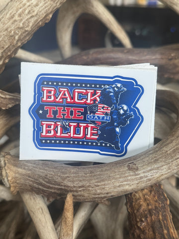 OATH BACK THE BLUE KISS CUT STICKER