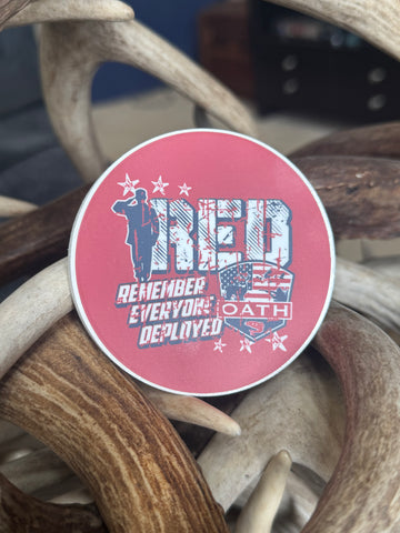 OATH RED FRIDAY SIMPLE GRAPHIC ROUND STICKER