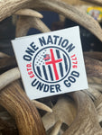 OATH ONE NATION UNDER GOD SQUARE STICKER