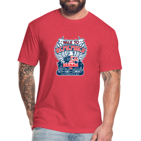 OATH MEMORIAL MAY Fitted Cotton/Poly T-Shirt by Next Level - heather red