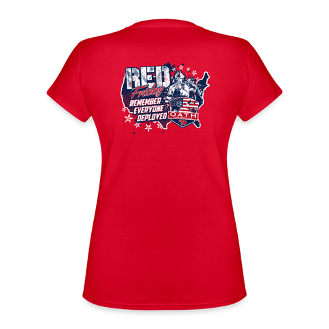 OATH RED Women's V-Neck T-Shirt - red